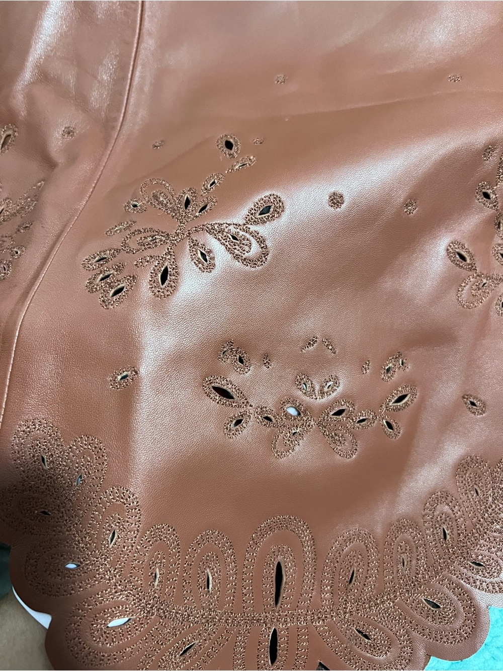 Great Fall look! American Leather Co Scalloped Hem Midi Skirt in Brown - Picture 8 of 14